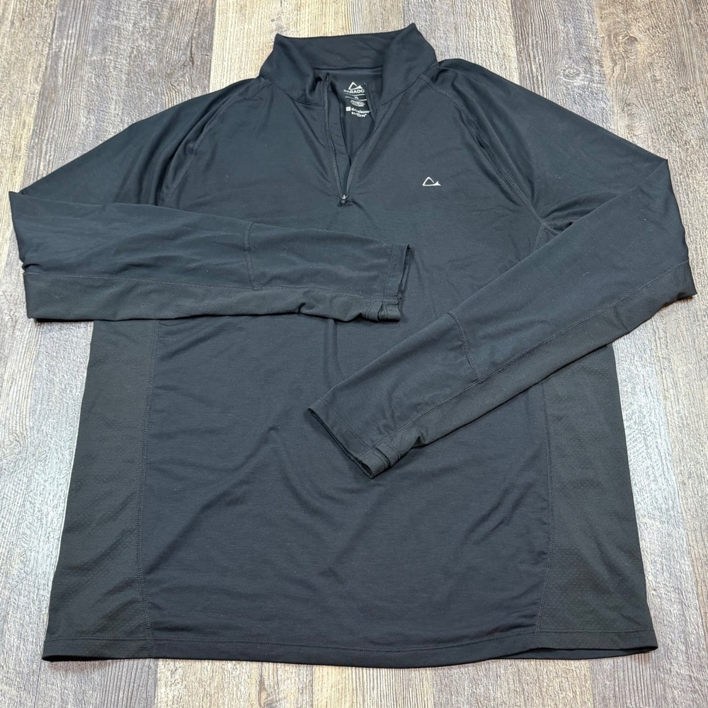 Paradox Mens XL Black 1/4 Zip‎ Pullover Merino Wool Blend Performance Baselayer